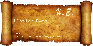 Ulbrich Emma névjegykártya